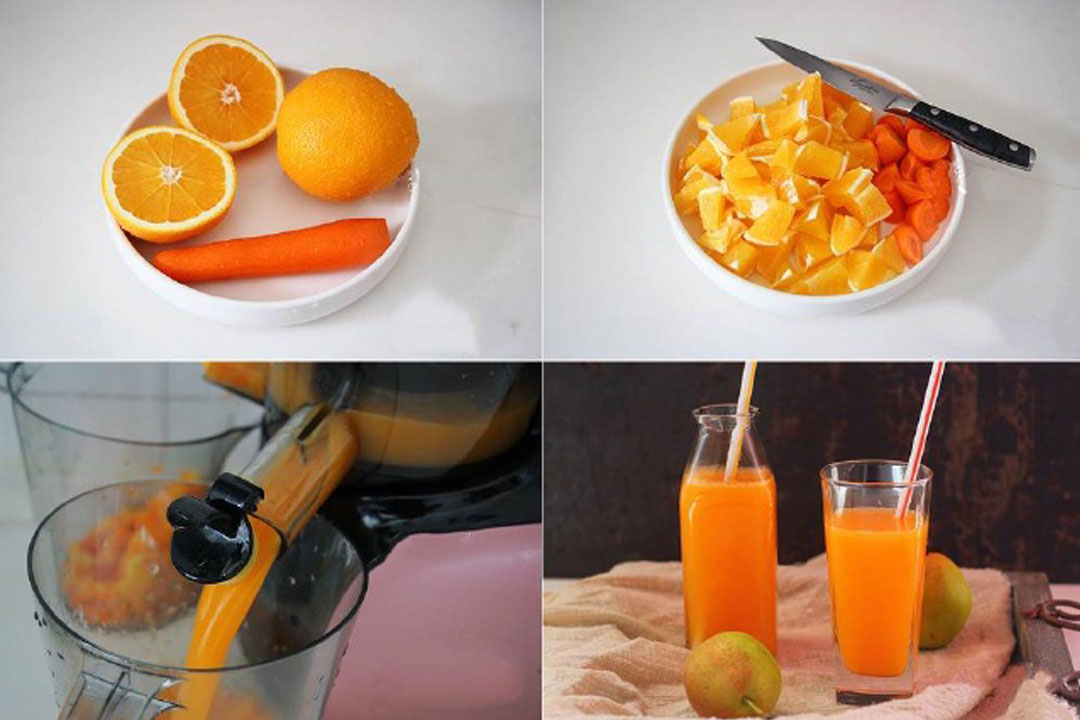 Cách pha chế nước ép cam, cà rốt và mật ong giúp đẹp da thon dáng
